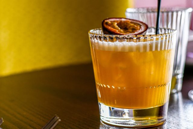 A refreshing gin-based signature cocktail served at the Sindhu bar overlooking the River Thames.